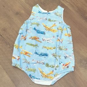 Hannah Kate boy bubble blue airplanes snap between the legs